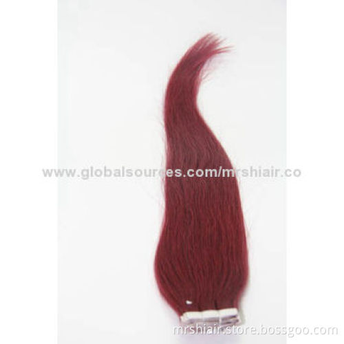 12"-26" high-luminance color human silk straight tape in hair extensions